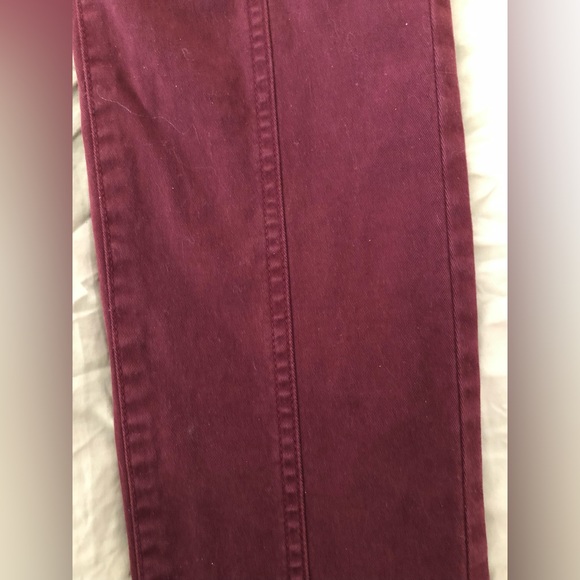 American Eagle Outfitters Jeans Pants Womens’ Sz 12 L Burgundy Stretchy NM - Picture 7 of 9